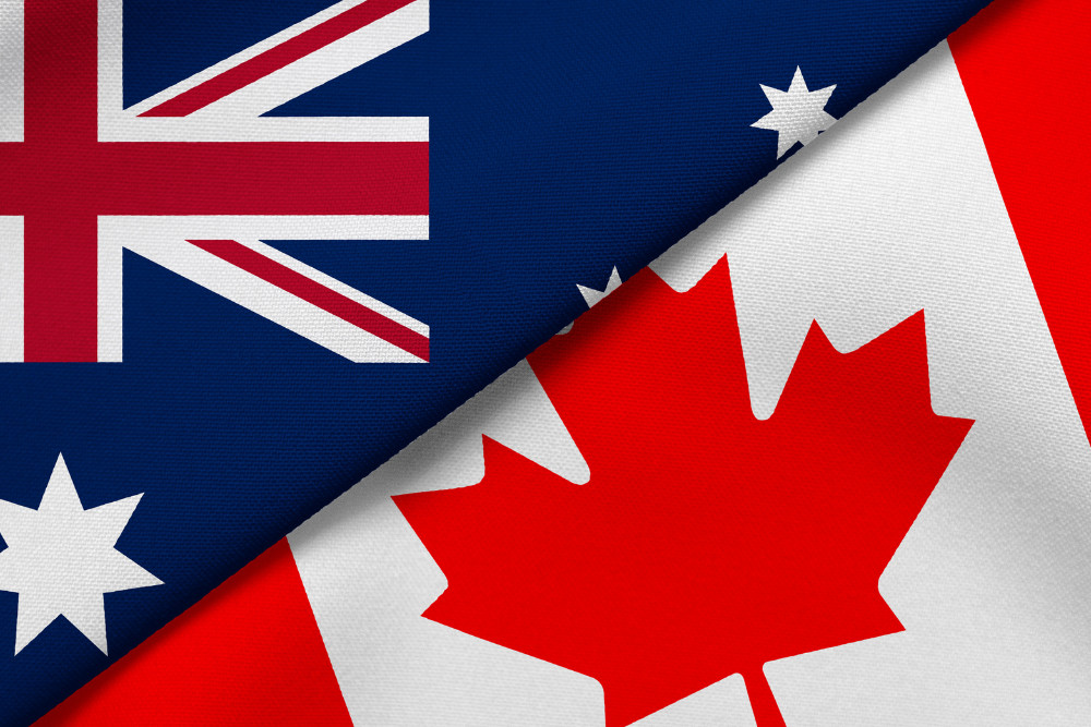 Flags of Australia and Canada